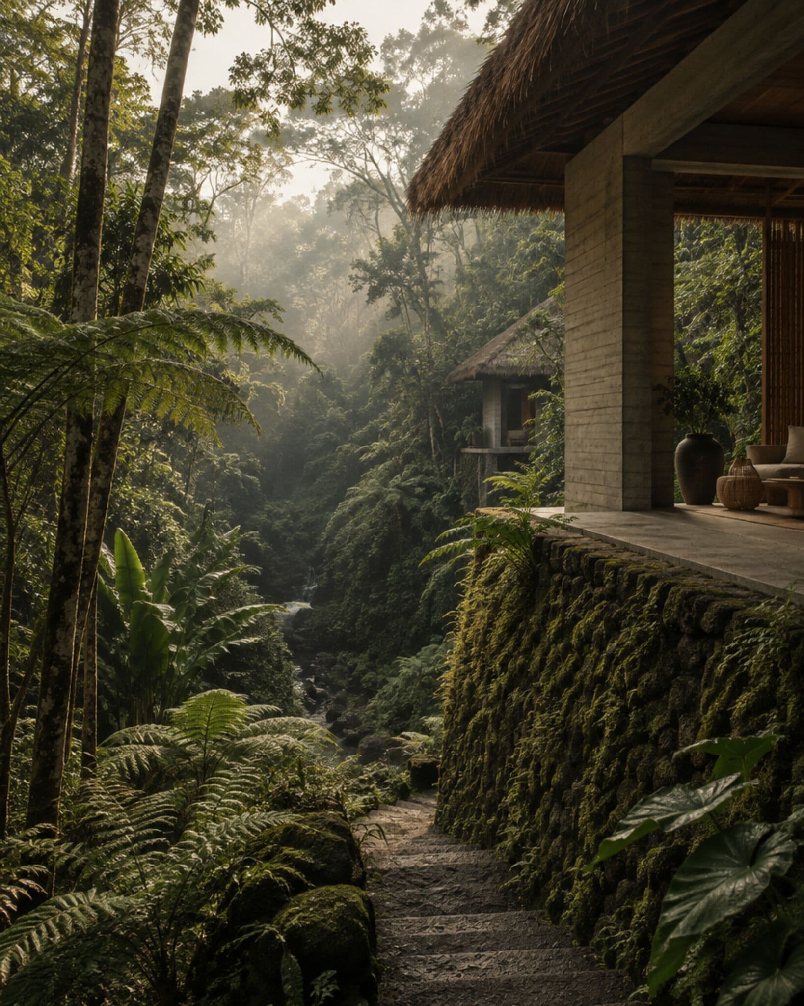 AI-generated illustration: The jungle interior